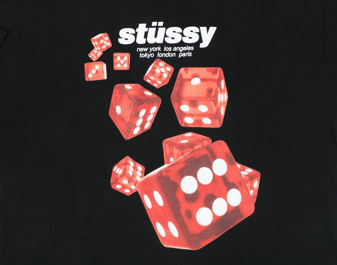 Stussy Red Dice Graphic Print Shirt Black Back Print