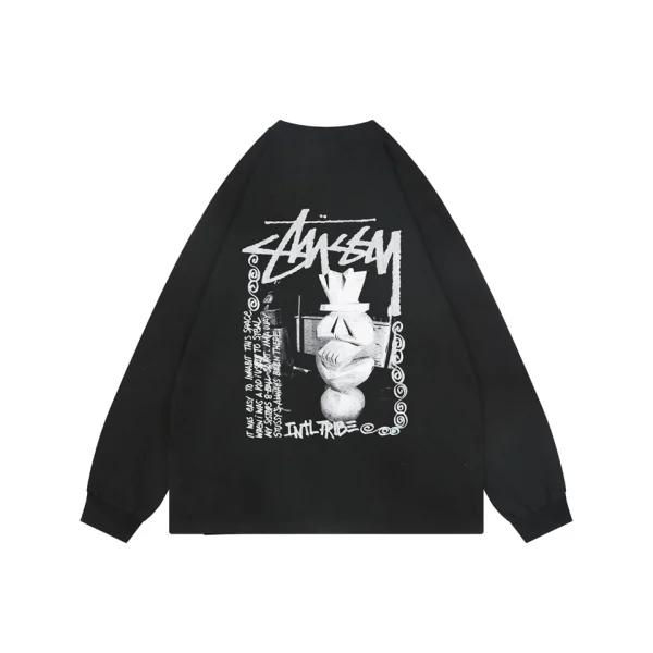 Stussy Sculpture Graphic Print Shirt Black Back view