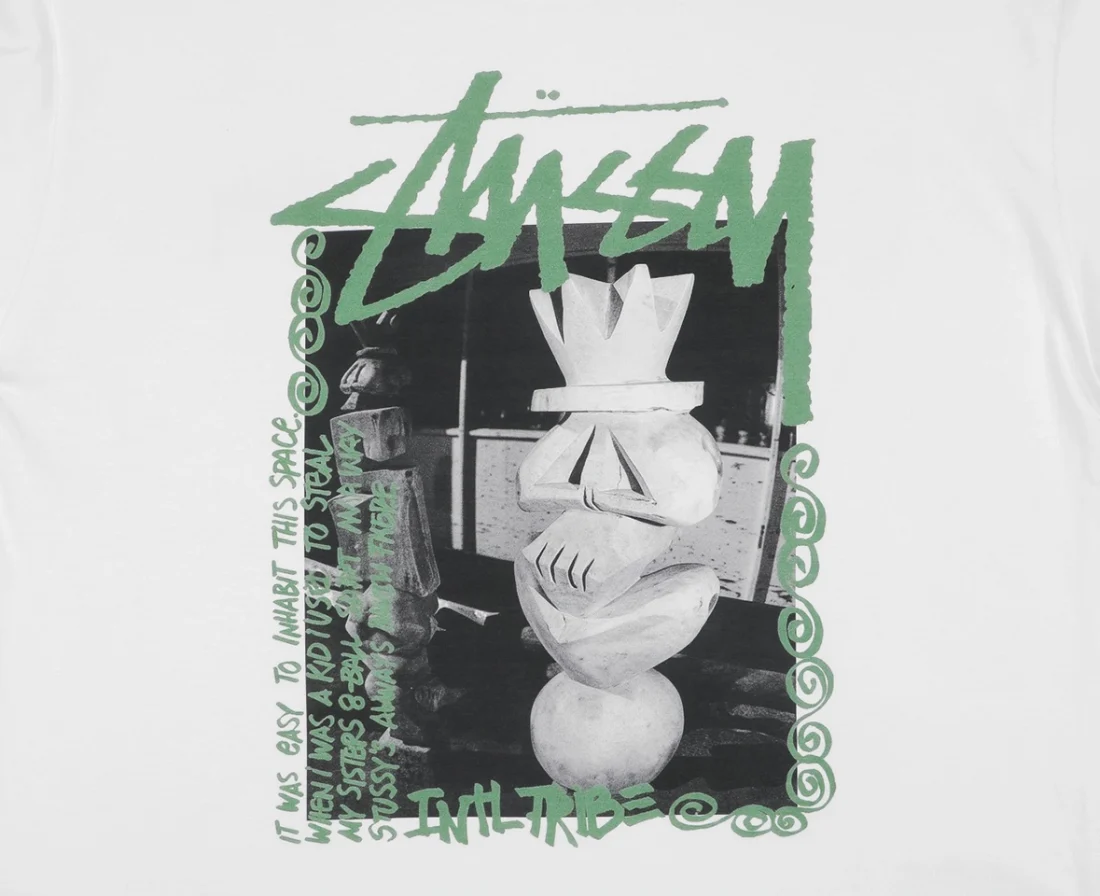 Stussy Sculpture Graphic Print Shirt White Back Print