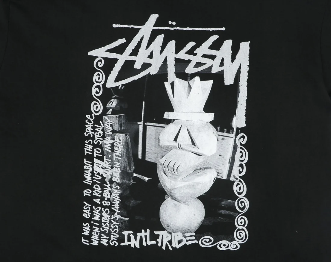 Stussy Sculpture Graphic Print Shirt Black Back Print