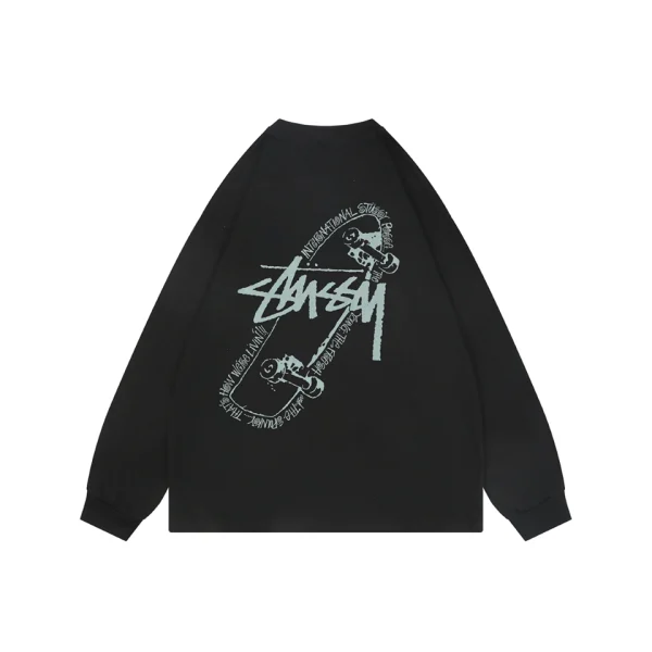 Stussy Skateboard Graffiti Logo Shirt Black Back view