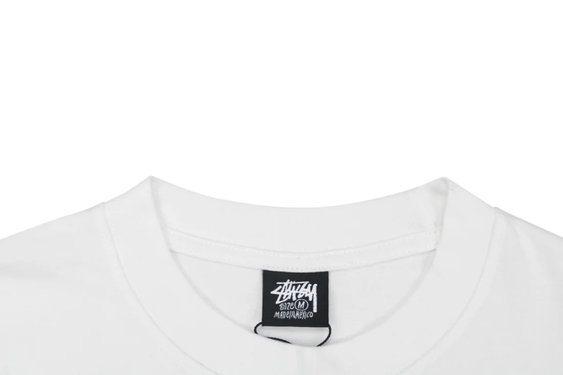 Stussy Skateboard Graffiti Logo Shirt White Collar