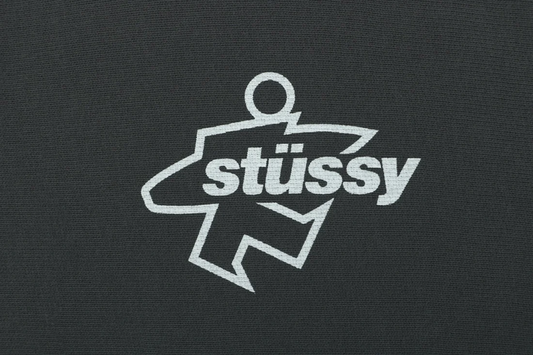 Stussy Surfman Logo Graphic Zip-Up Hoodie Front Print