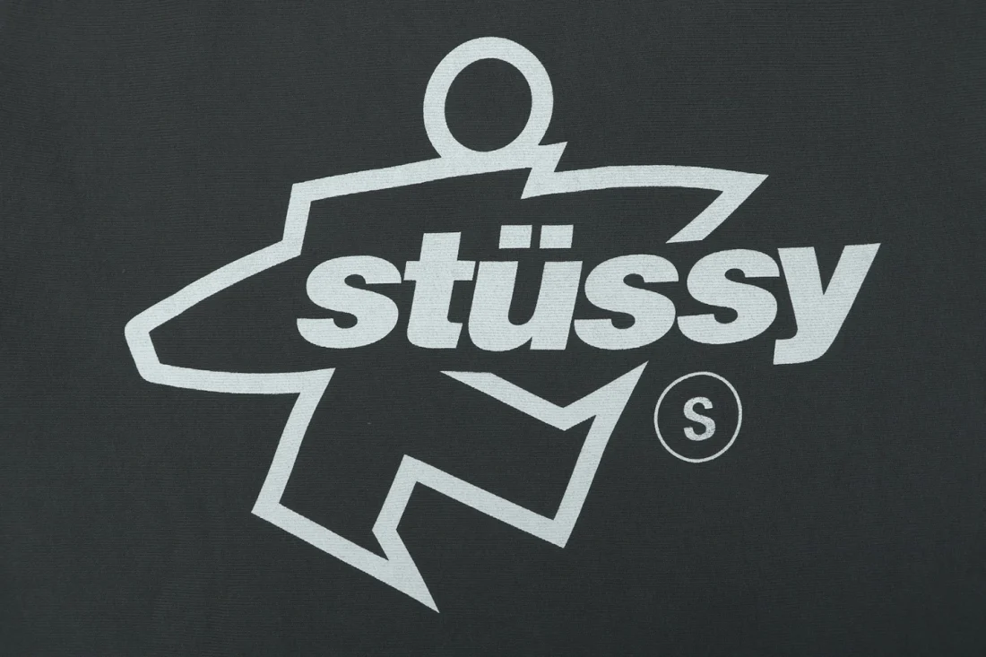 Stussy Surfman Logo Graphic Zip-Up Hoodie Back Print