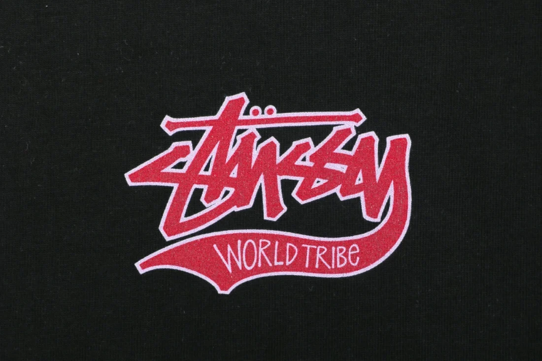 Stussy World Tribe Graffiti Logo Print Oversized Shirt Black Print